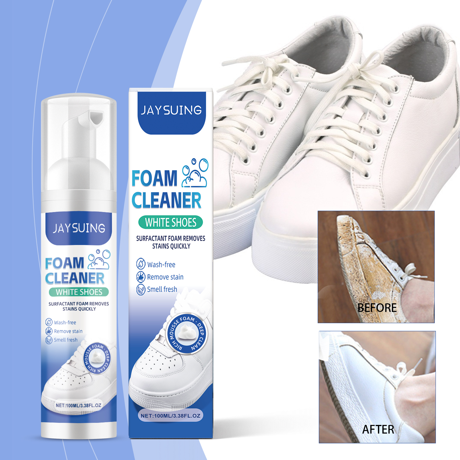 Sneaker Care Clean - White Shoes Foam Cleaner No Rinse